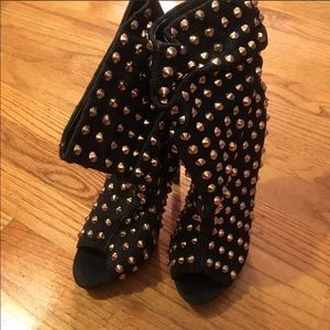 Peep Toe Studded Bootie